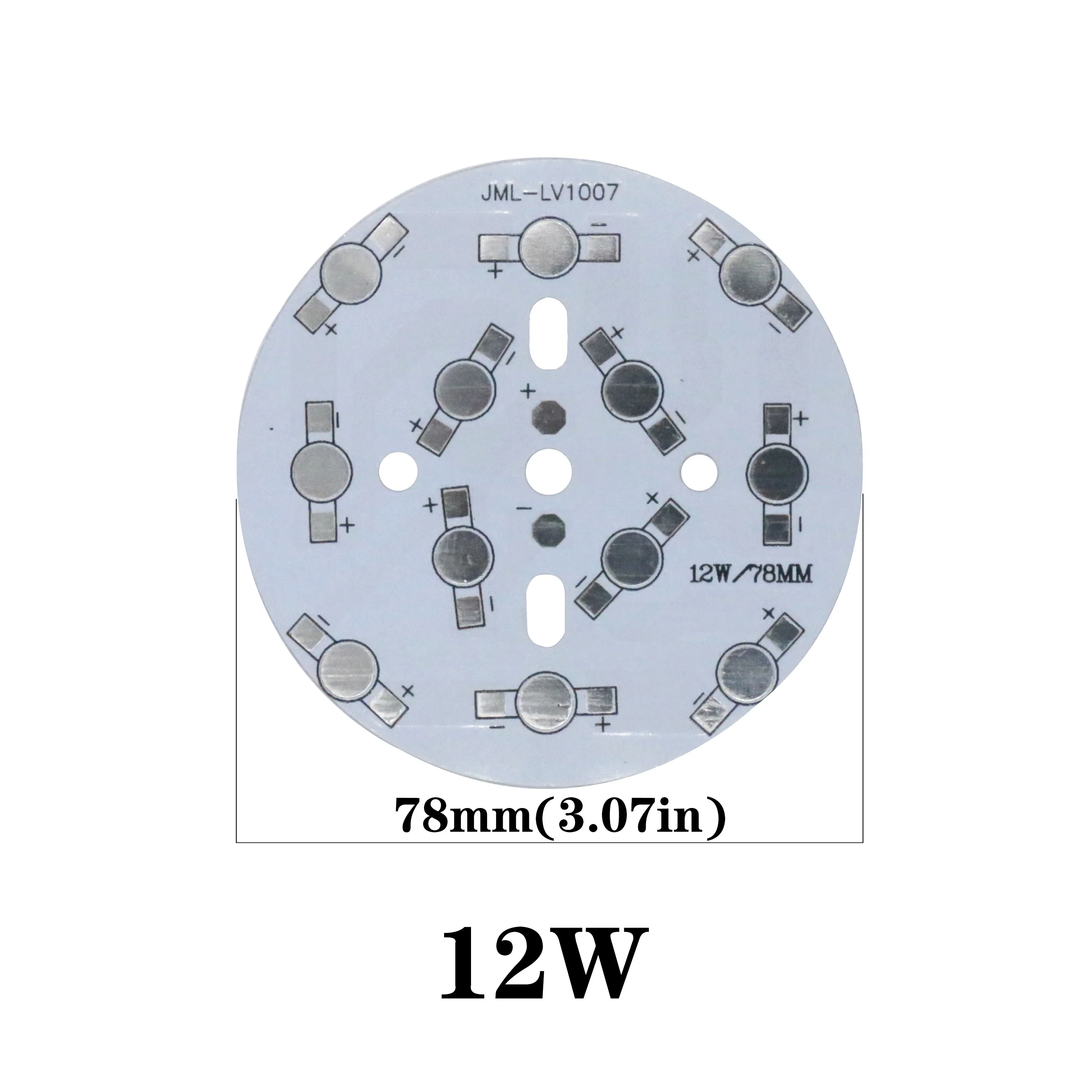 Base en aluminium pour dissipateur thermique, 5 pièces, 1W 3W 5W 7W 9W 12W 15W 18W 20W 24W 45W