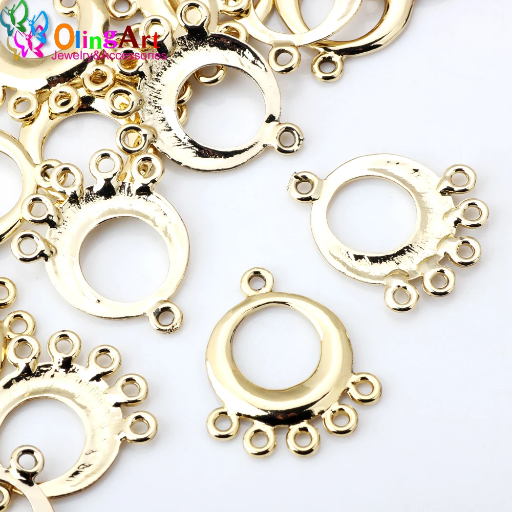 OlinglArt 6pcs/lot 22mm Zinc alloy sector ear clip/earrings hook wire clasp KC gold plated DIY tassel/pendant jewelry making