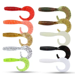 Goture 10 pçs/lote suave isca de pesca wobblers silicone artificial isca grub worm iscas para baixo truta carpa iscas de pesca 6cm 2g