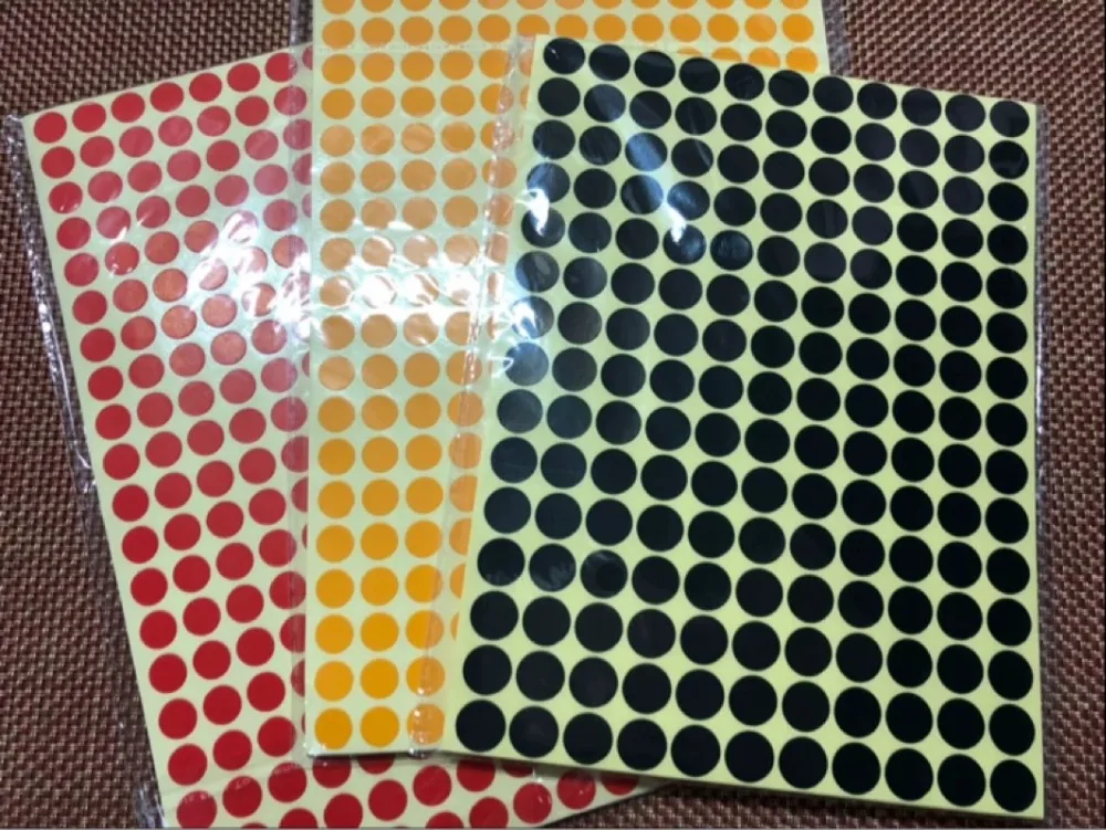 15 sheets 6mm/19mm/100mm Diameter 8mm Multicolor Dot Stickers Round Sticky Adhesive Spot Circles Paper sticker Labels