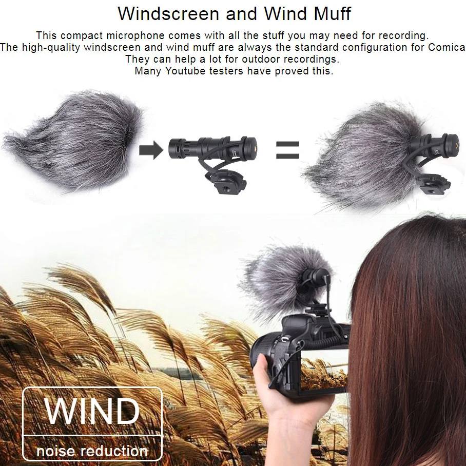 Comica CVM-VM10II VM10 II microfono Mini cardioide direzionale Condensador Microfone Mic per GoPro Smartphone Mirrorless Camera