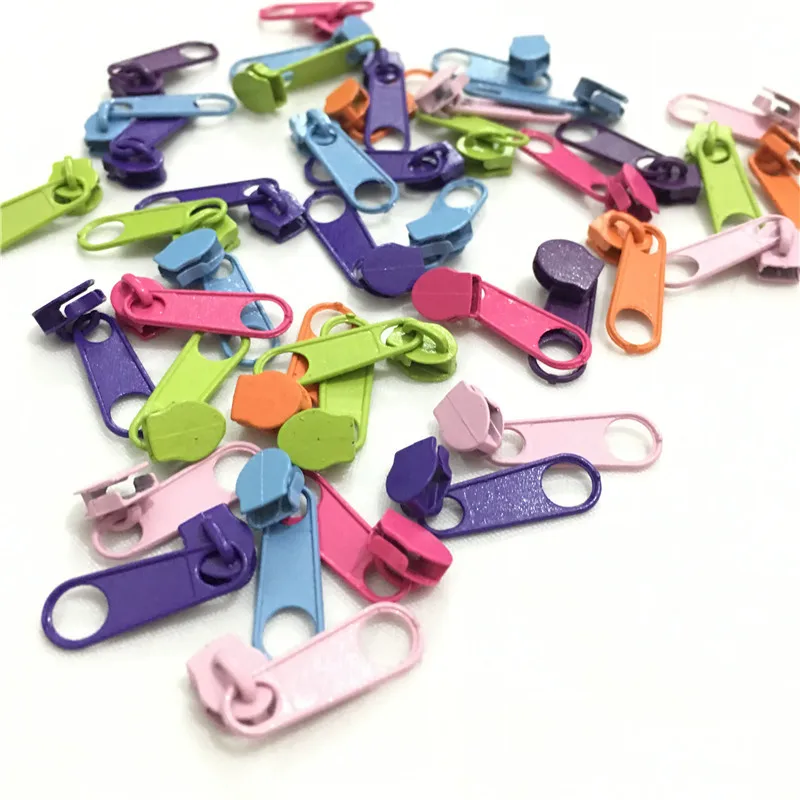 25Pcs/lot Bright Color 3# Nylon Zipper Slider Fashion Zipper Puller DIY Handwork Bag Close-End  AA7661