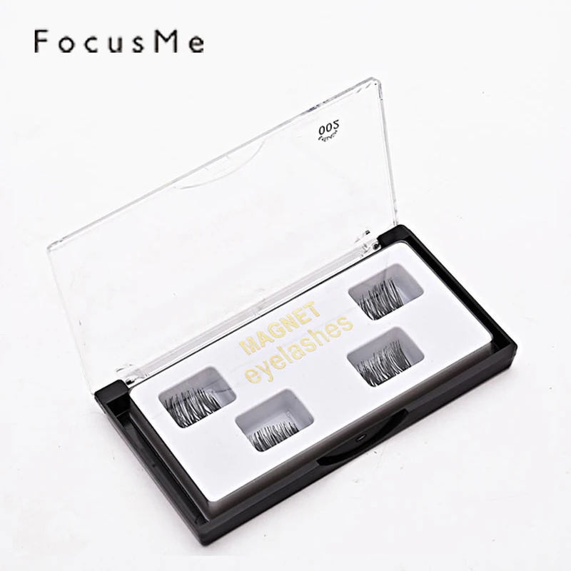 FocusMe 2คู่คู่แม่เหล็กขนตาปลอมธรรมชาตินุ่ม3D Magnetic Eye ที่ต่อขนตาเครื่องมือไม่ต้องใช้กาว