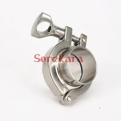 

A Set Assembly 63mm 2.5" Pipe O/D Sanitary Weld Ferrule+ 2.5" Tri Clamp + Silicon Gasket SUS 304 Stainless Steel For Homebrew