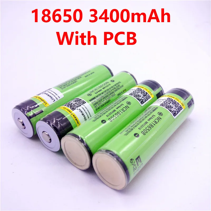 Liitokala 100% original 3.7v ncr 18650b 3400 3400mah baterias recarregáveis power bank para lanterna (pcb)