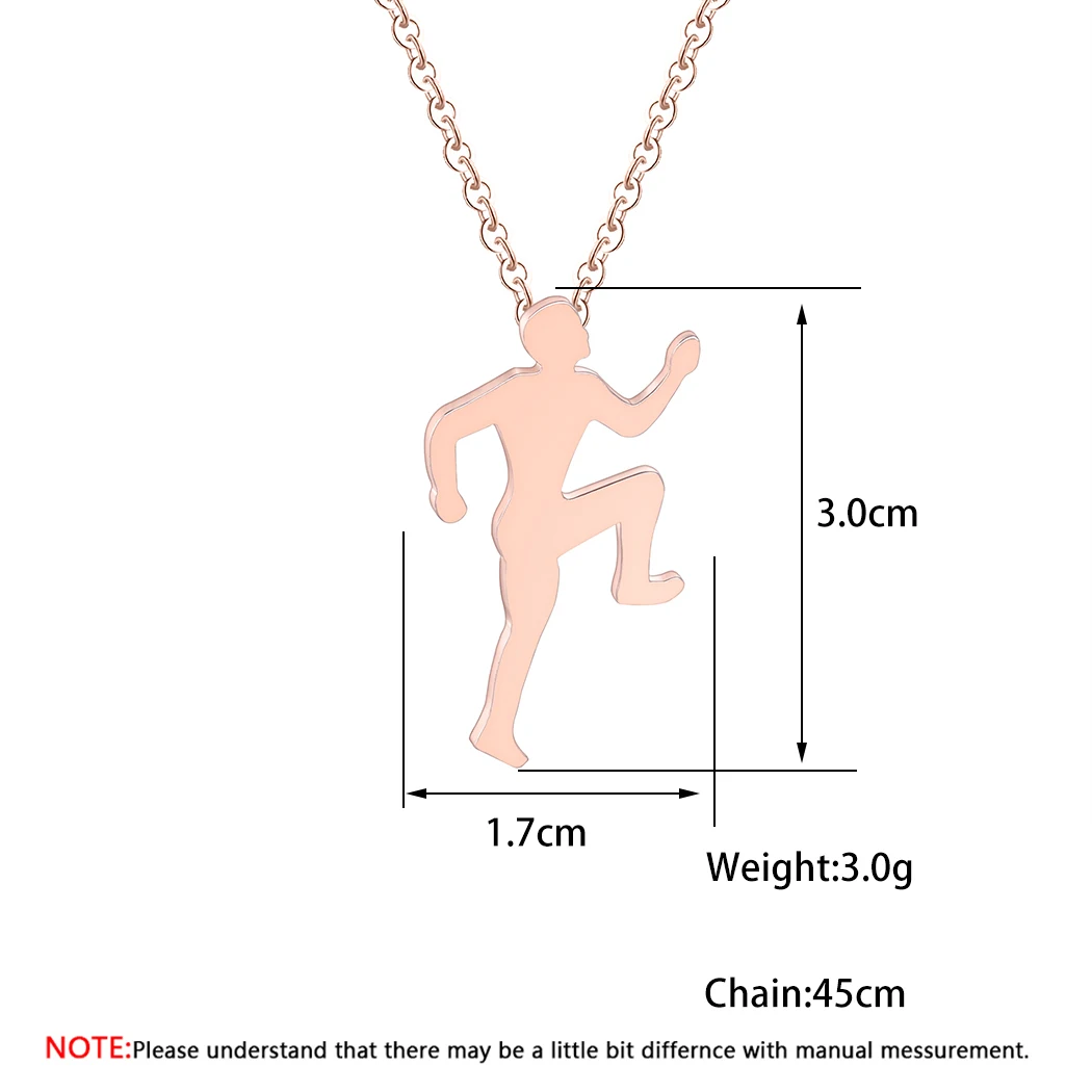 Todorova Figure Running Men Pendant Necklace Runner Marathon to Run Charms Necklace Women Inspiring Sport Jewelry