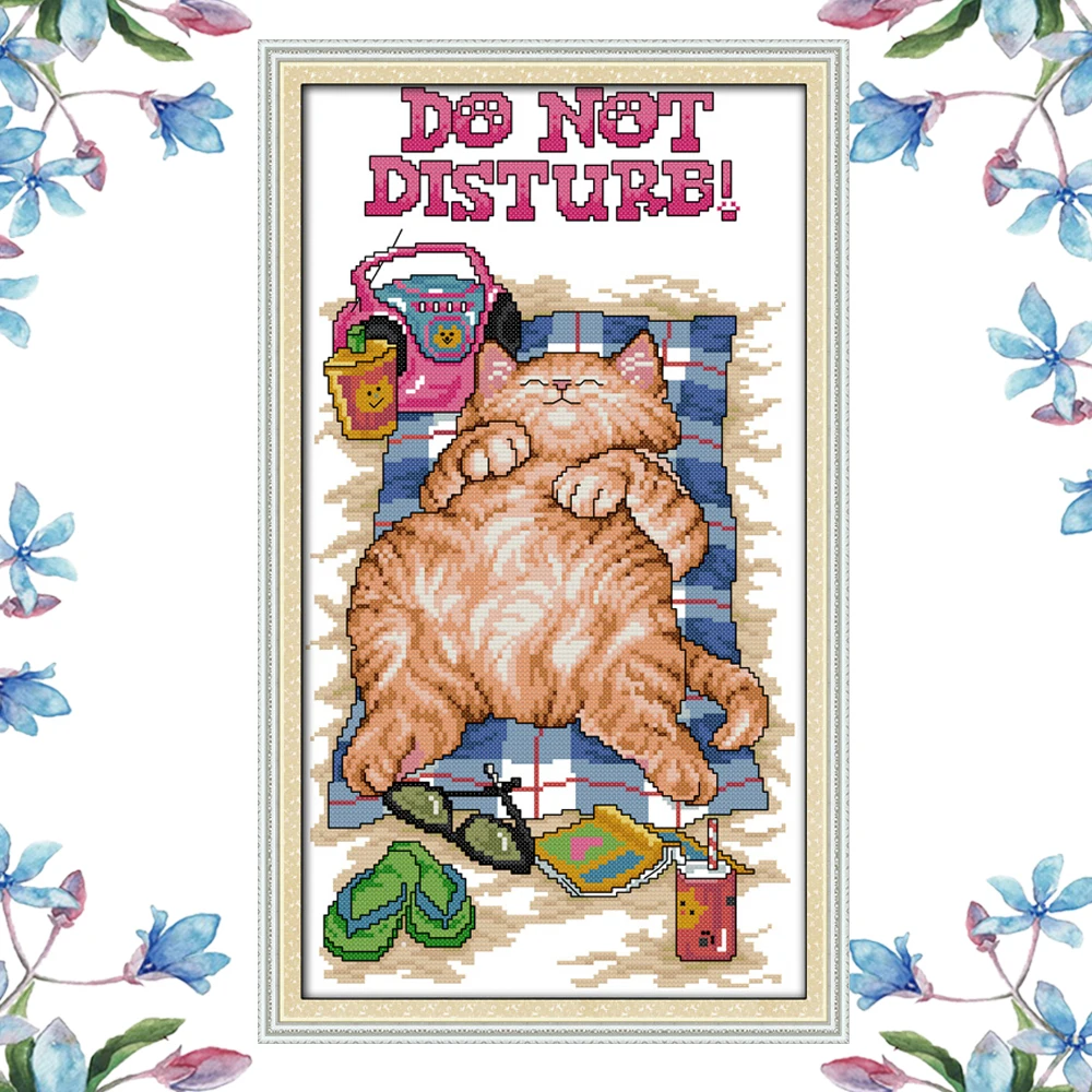 NKF Do not disturb animal style Chinese cross stitch alphabet chart embroidery needlework Christmas stocking for home decoration