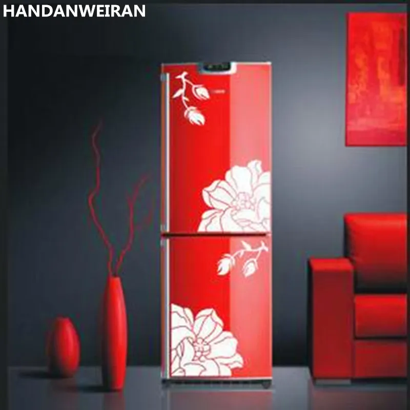 Yulan Magnolia Flower Wall Sticker Decals Dining-Table Stickers For Wardrobe Cabinet Glass Furniture Refrigerator