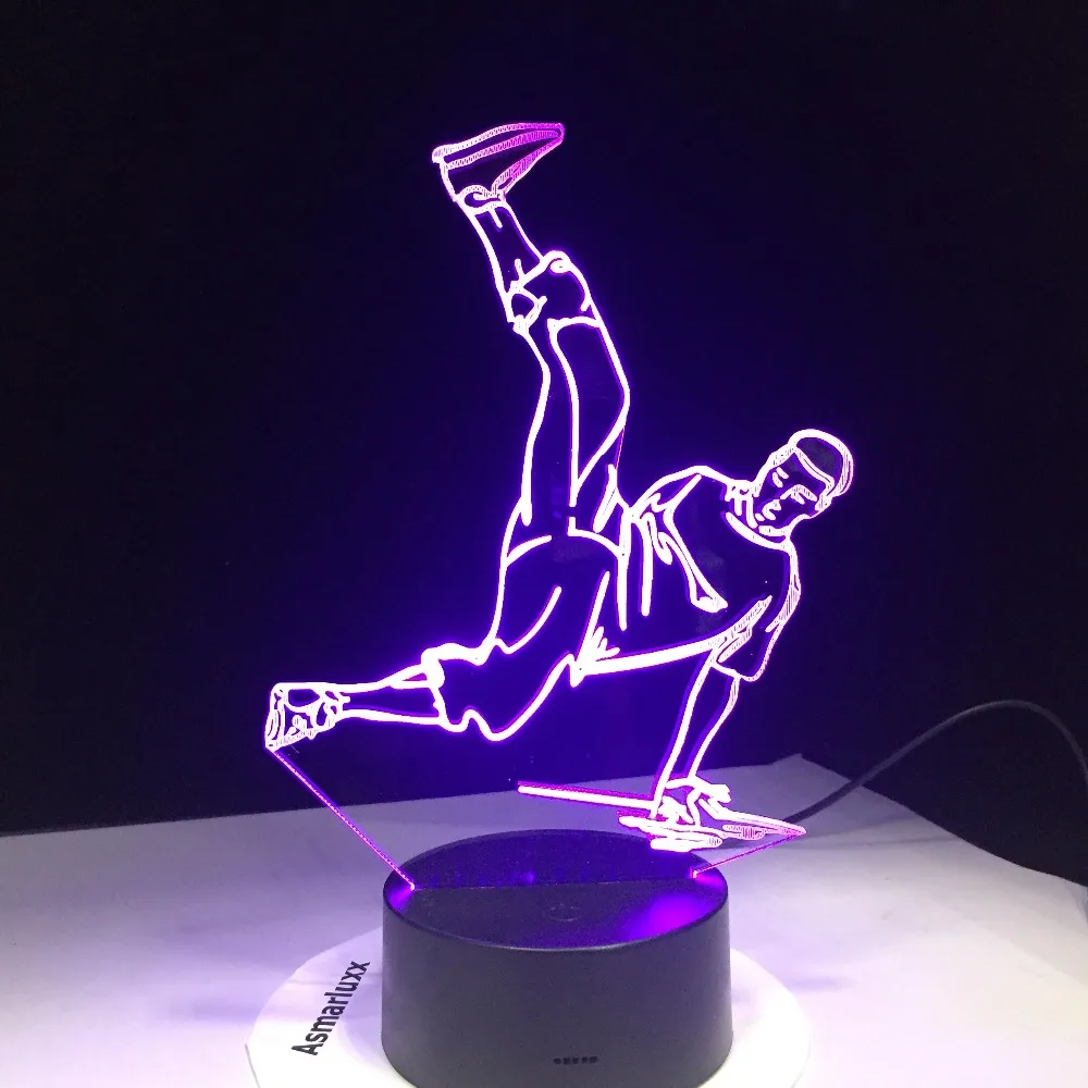 Street Dance LED USB 3D Night Lights 7 Colors LED 3D Lamp Disco 3D Decoration Lights Hip-Hop Culture Breaking Locking Popping