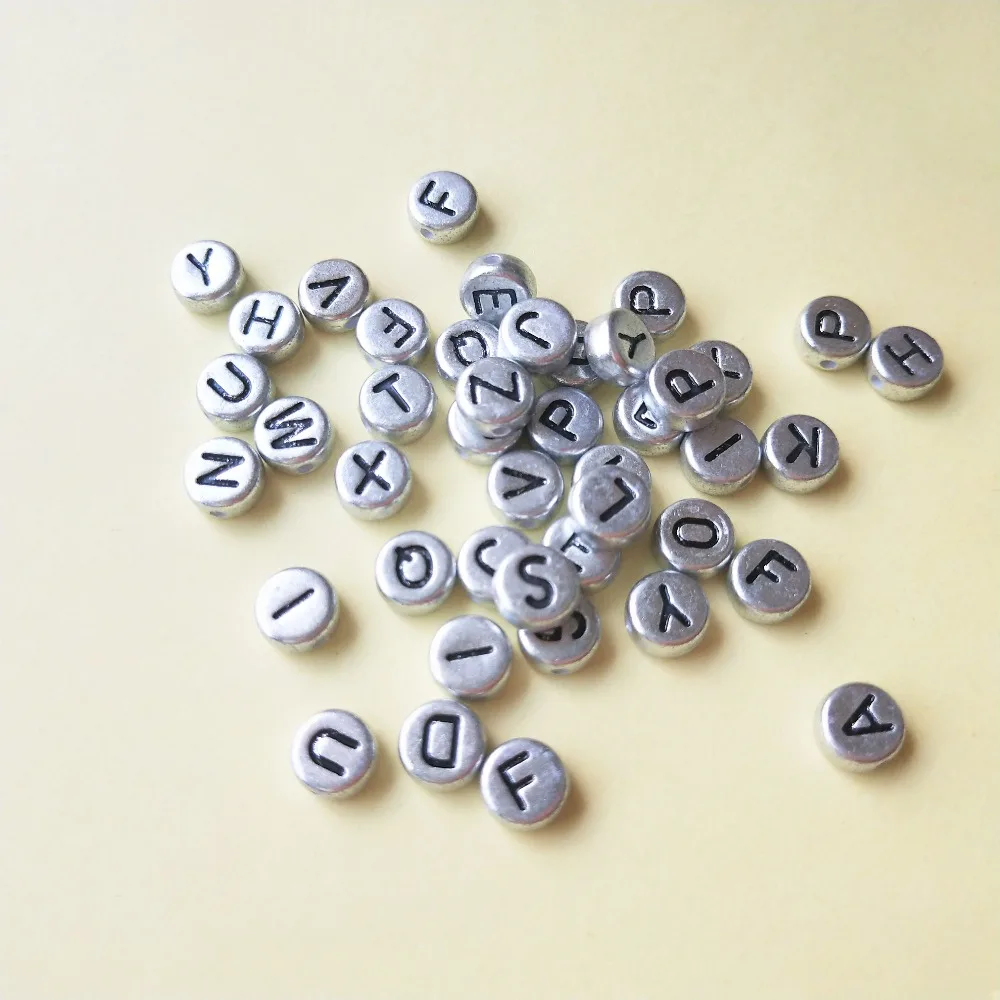 Free Shipping 500pcs/lot Letters Beads 4*7MM Single Character Initial R Printing Plastic Alphabet Jewelry Spacer Beads