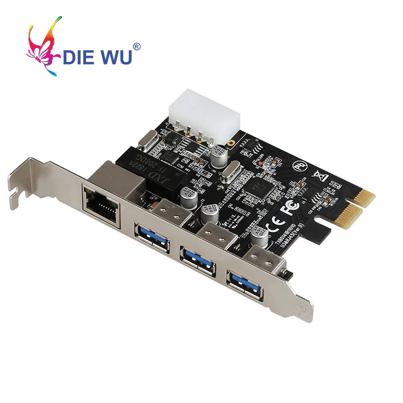 

PCIE to 3 Port USB3.0 Riser Card Pic Express Network Expansion Adapter