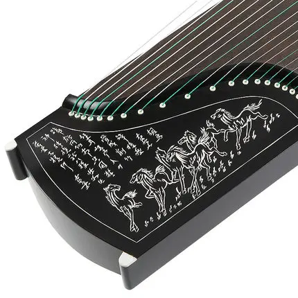 

Imitation Ebony 10 Level Playing Guzheng Carved Models Chinese 21 Strings Zither Music Instrument with Full Set of Accessories