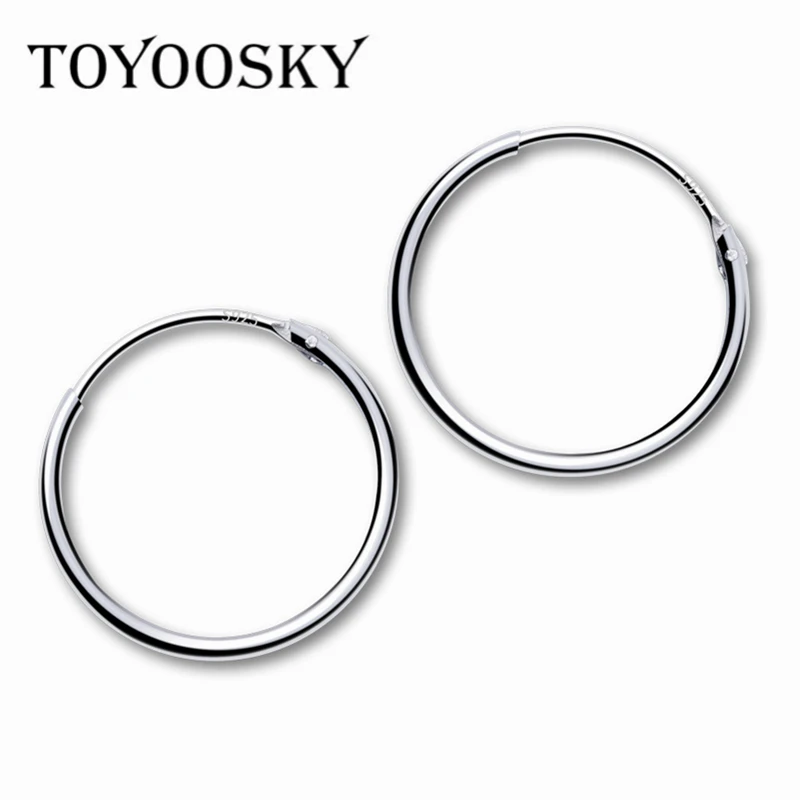 925 Sterling Silver Simple Ear Bone Hoop Earrings For Women Mini Small 8mm 10mm 12mm Buckle Round Circle Jewelry
