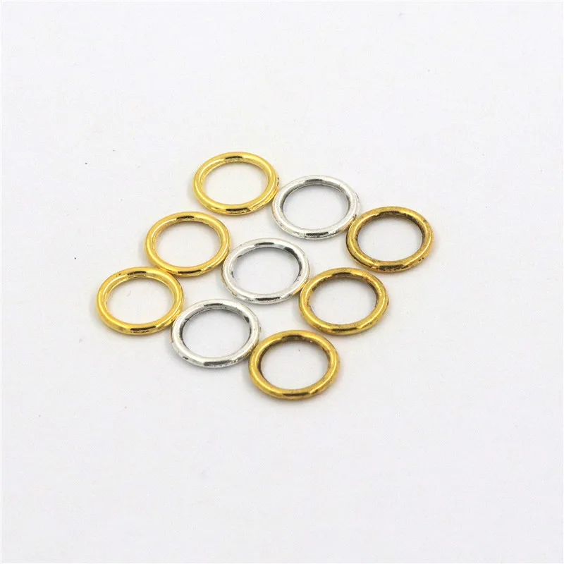 100 Stück 10 mm Durchmesser, tibetisches Gold, Zinklegierung, geschlossen, gelötet, Binderinge, Kreisringverbinder, DIY-Zubehör für die Schmuckherstellung – Detail 5