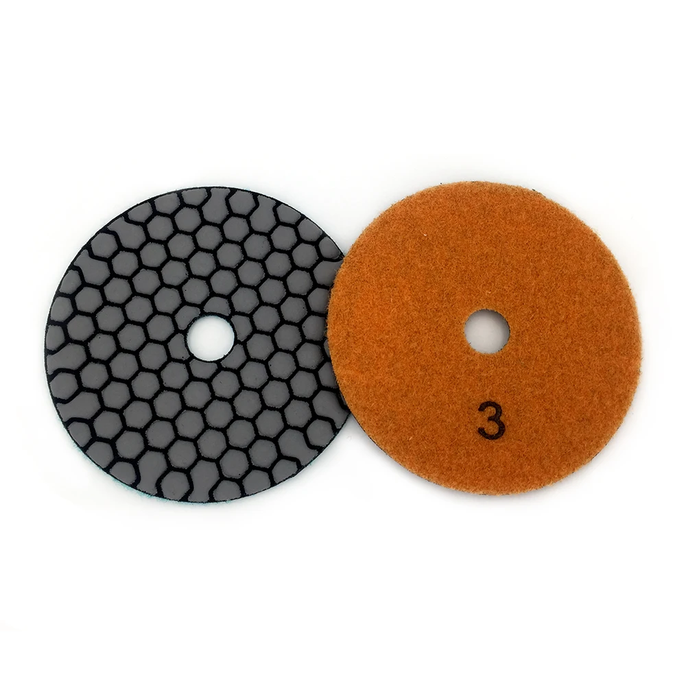 RIJILEI 6 Pcs 100mm Dry Polishing Pad 4 Inch Sharp Type Diamond Polishing Pads For Granite Marble Sanding Disc  Stone