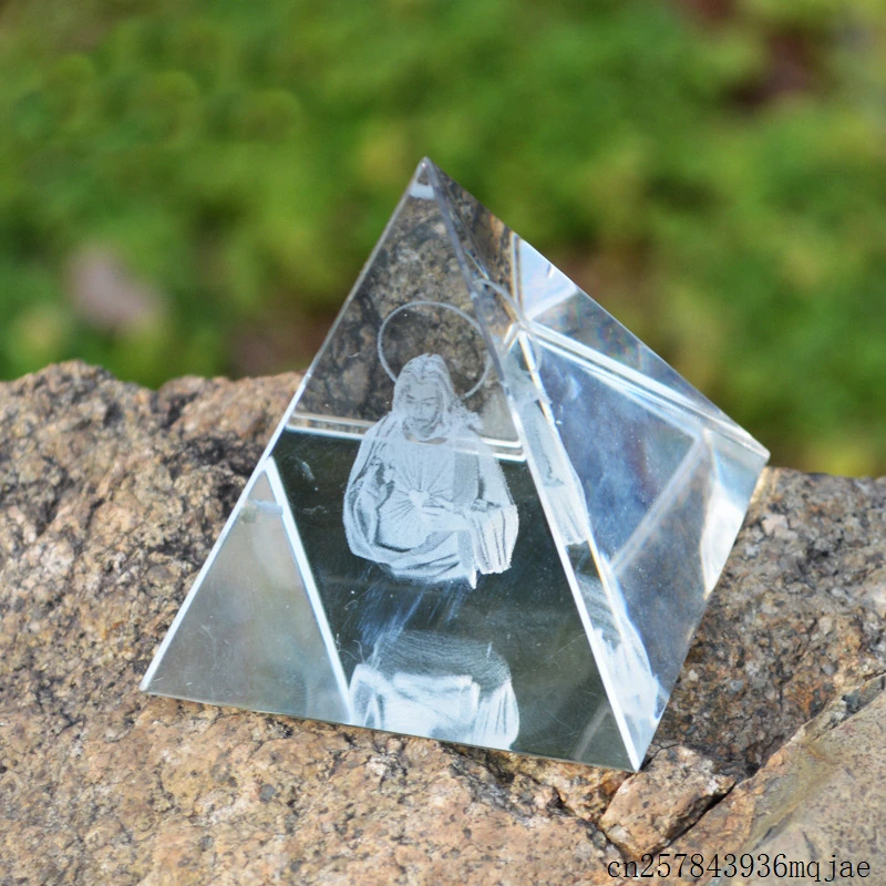 50pcs Small Feng Shui Figurines Clear Crystal Pyramid Ornament Home Decor Wedding Gifts