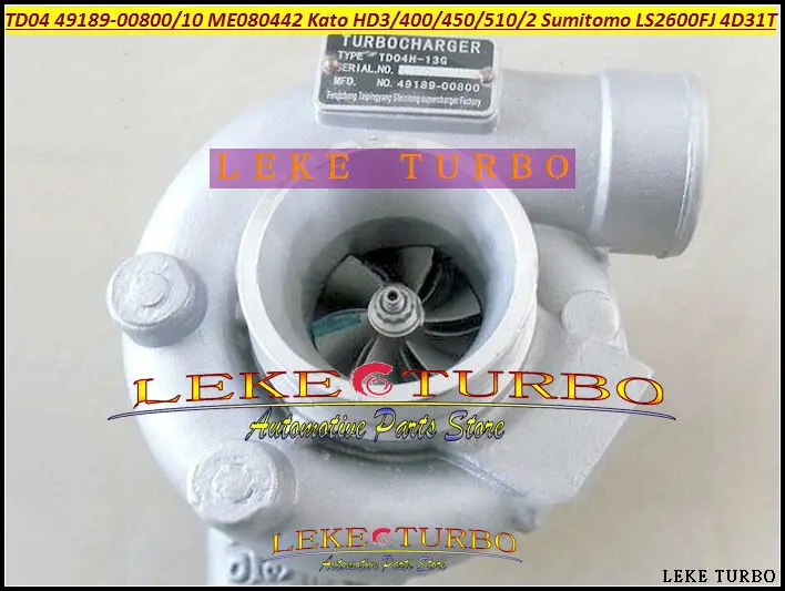 TD04-13G 49189-00800 49189-00810 ME080442 Turbo For Kato Excavator HD400 HD450 HD510 HD512 For Sumitomo LS2600FJ 2650 4D31T 4.3L