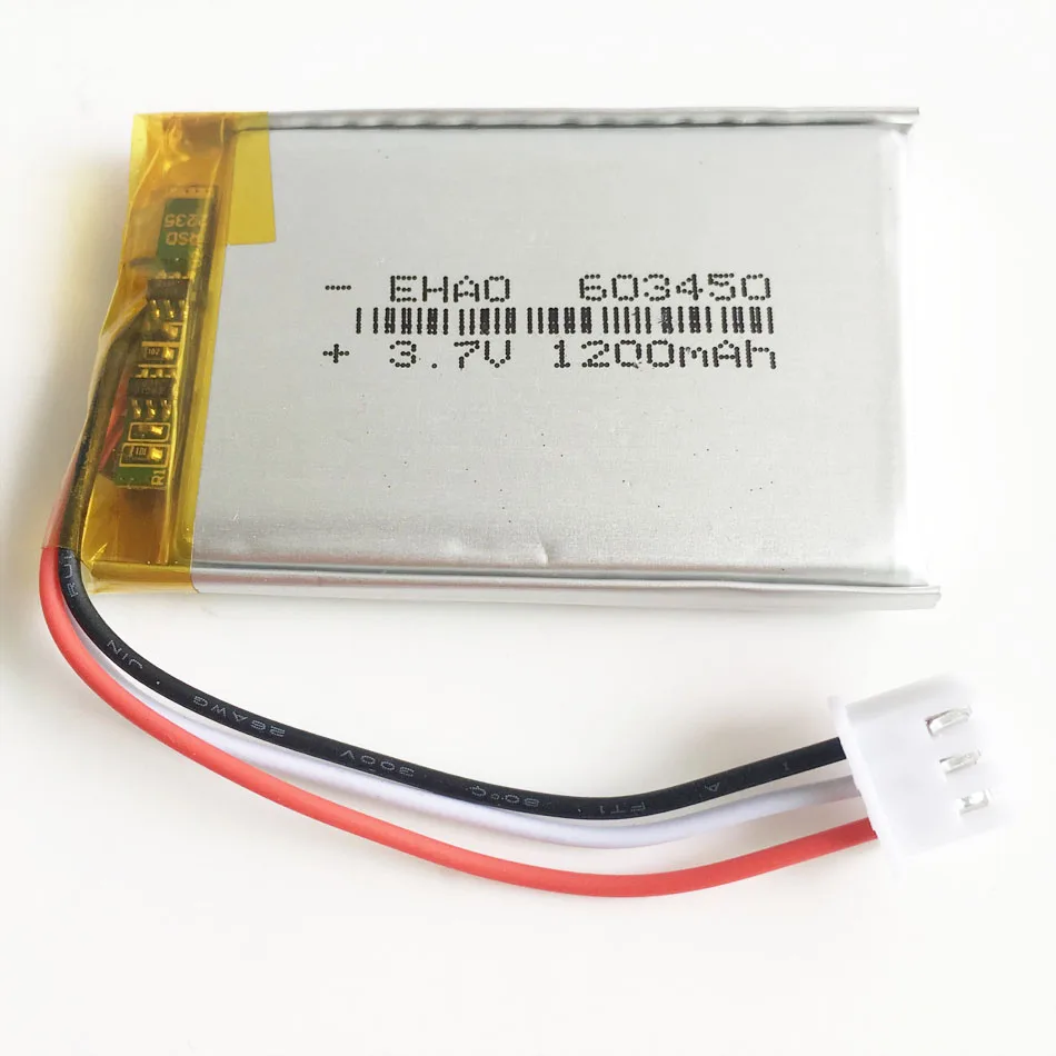 Akumulator LiPo 3,7 V 1200 mAh 603450   Z 3-pinowym złączem JST do myszy bezprzewodowej G900 G903 G400 G403 Głośnik GPS do laptopa