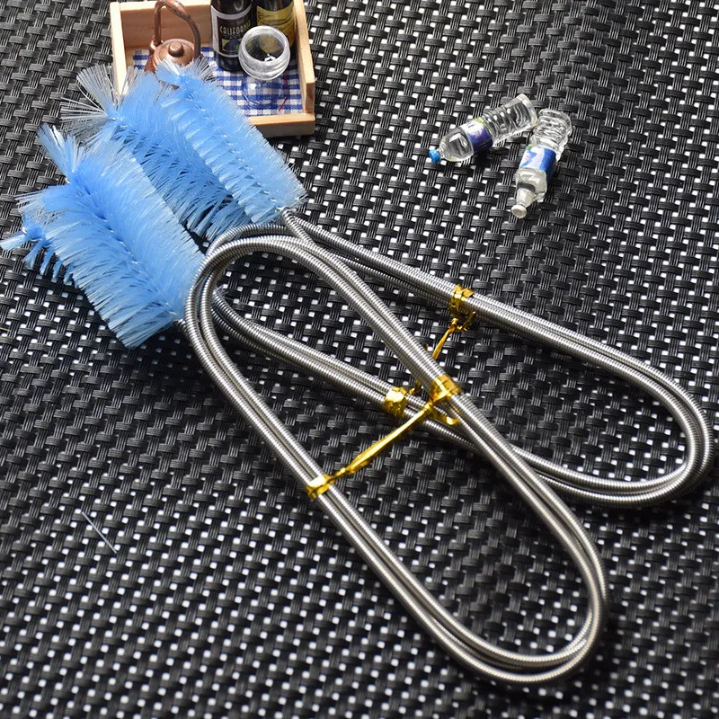 Stainless Steel Tube Cleaning Brush Single Double Head Flexible Aquarium Fish Tank Filter Pump Hose Pipe Brushes Cleaner