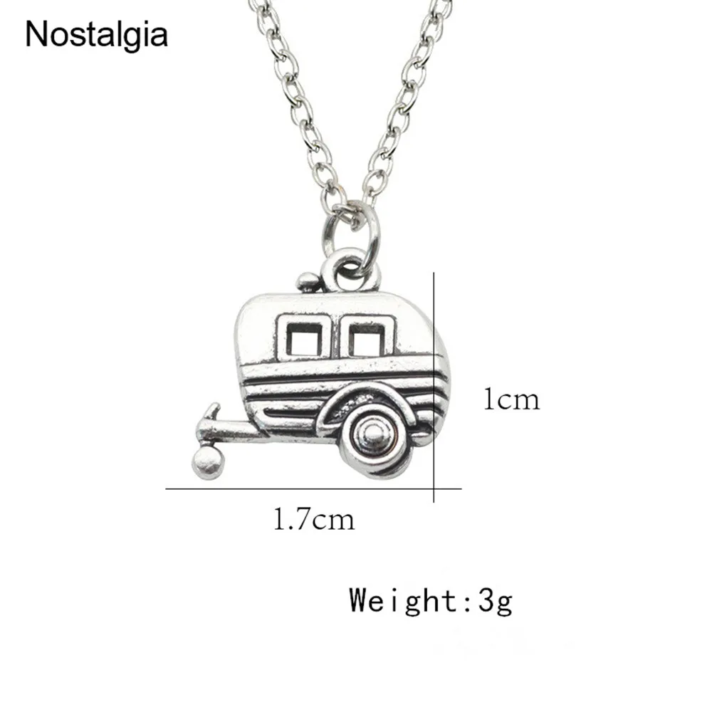 Nostalgia Camping Trailer Car Pendant Chain Necklace Retro Style Wholesale Lots Bulk