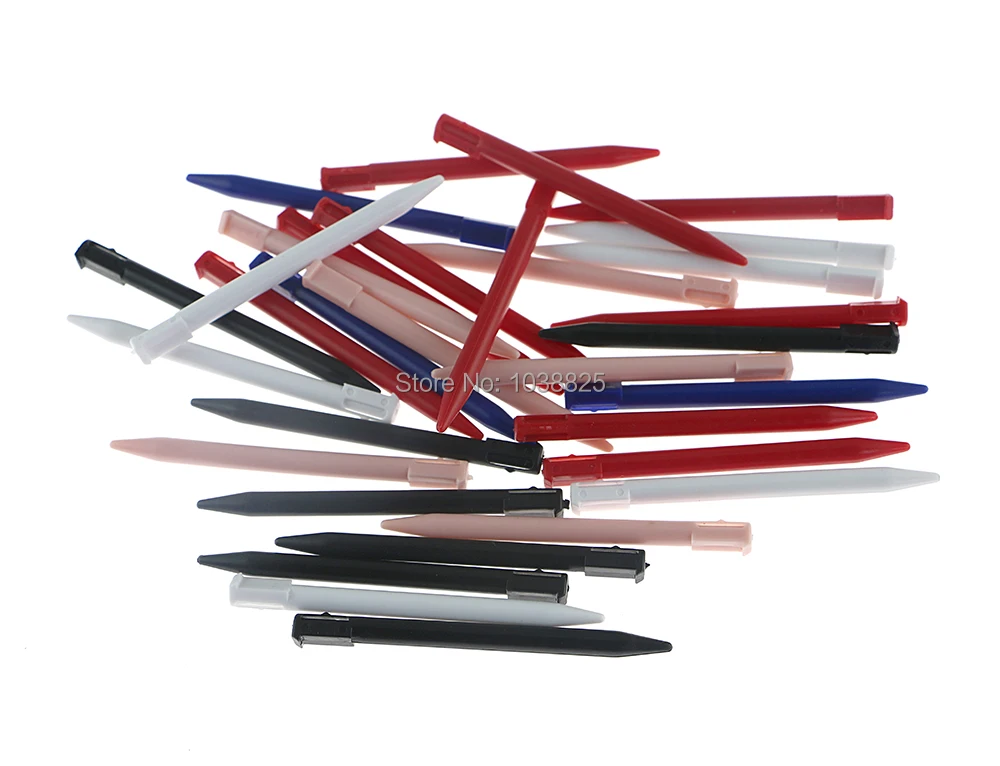 قلم بلاستيكي بشاشة تعمل باللمس لقلم لمس نيتندوا 3DS ، قلم وردي ، أسود ، أبيض ، أحمر ، أزرق ، 5 في اللوت