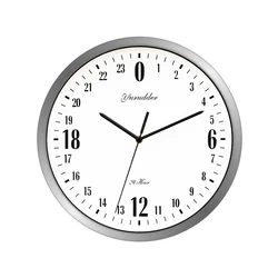 Newest 24 Hour Dial Design 12 Inches Step Metal Frame Modern Fashion Decorative Round Wall clock