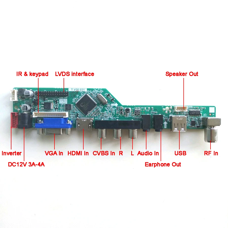 For B170PW03 V4 V5 TV Drive Card Board VGA USB AV RF Keyboard+Remote+Inverter LCD Panel Monitor LVDS 1CCFL 30Pin DIY Kit