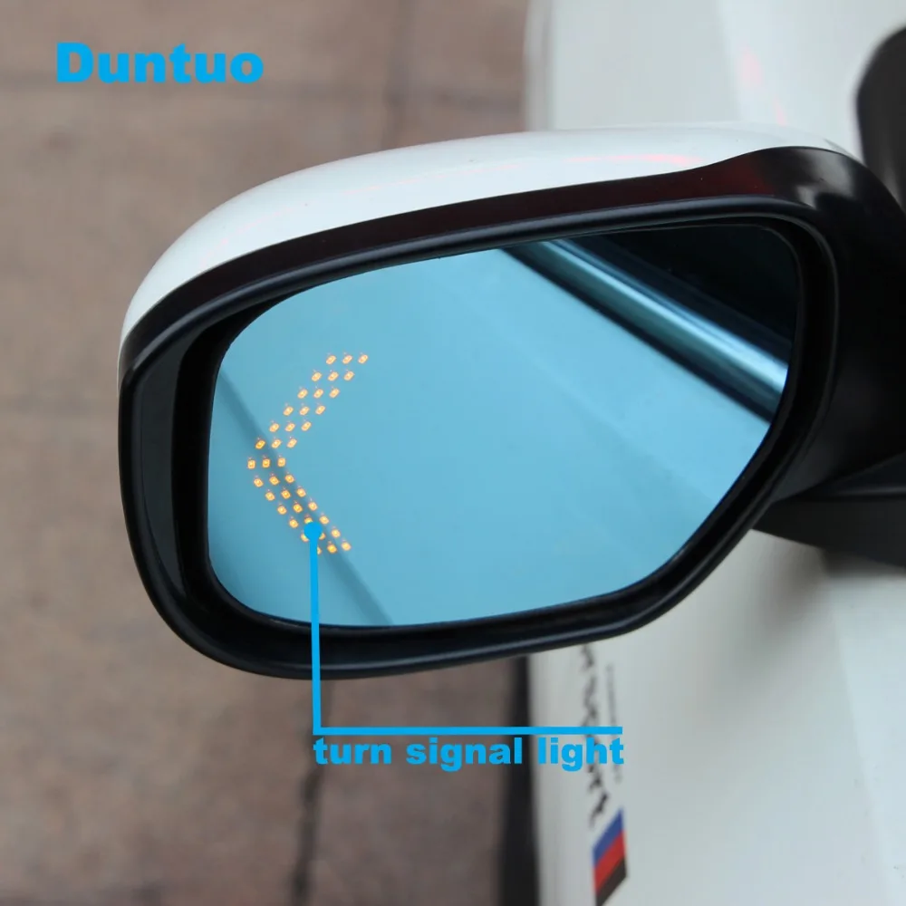 Blue Mirror Rearview Mirror Glare Proof Mirror Turn Signal Lamp Heated Rearview Mirror For Cadillac XTS