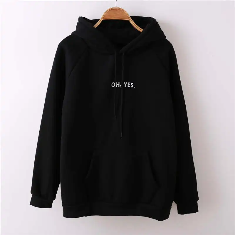 XXL-S Streetwear Coat 2017 New Fashion Fleece long Sleeve Harajuku Letter Girl Black Pullovers Tops Woman Hoodies Sweatshirts