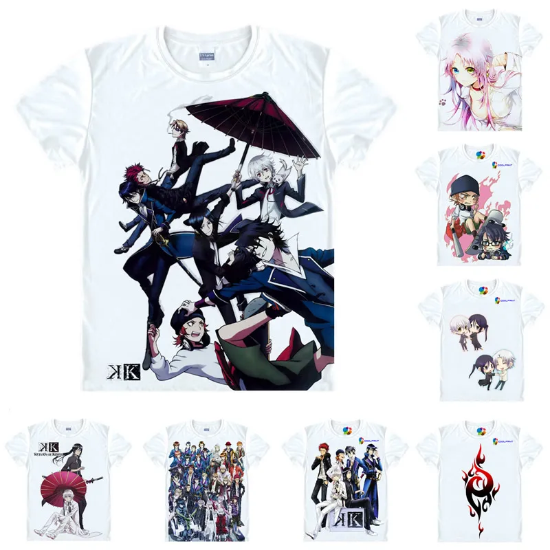 Футболки Coolprint в стиле аниме K, K Project, разные стили, с коротким рукавом, с изображением Красного короля Микото Суха, для косплея, мотивации, хентай