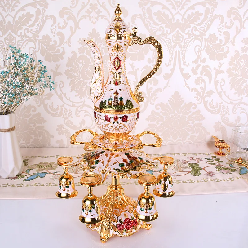 

IMUWEN Metal Wine Set/Tea Set Fashion Zinc Alloy Wine Set Wedding Party Hotel Home Table Decoration