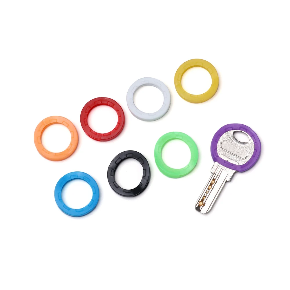 Random Color! 8Pcs/Set Hollow Silicone Key Cap Covers Topper Key Holder Elastic Keyring Rings Key Case Bag Organizer Wallets
