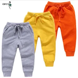 Pantalons en coton pour garçons et filles de 2 à 10 ans, couleur unie, pantalons de Sport décontractés, pantalons de Jogging pour enfants, nouvelle vente au détail