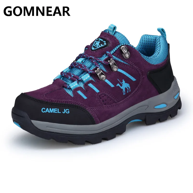 GOMNEAR 2019 Summer Breathable Hiking Shoes Women Outdoor Hiking Sneakers Sports Antiskid Trekking Shoes Mountain Climbing boots