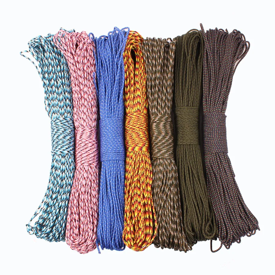 Kamp gökyüzü Paracord 2mm 3 Strand çekirdek açık halat paraşüt kordon kordon çadır İşlevli Corda