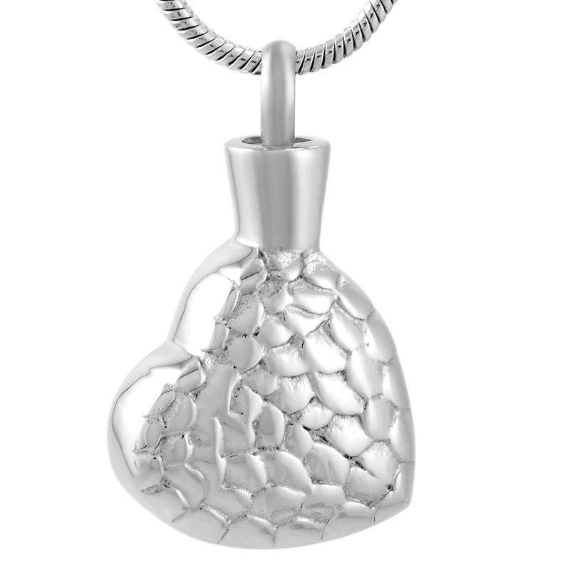 

Stainless Steel Commemorative Heart-Shaped for Ashes Urn Box Pendant Necklace Souvenir for Women Men Jewelry IJD9608