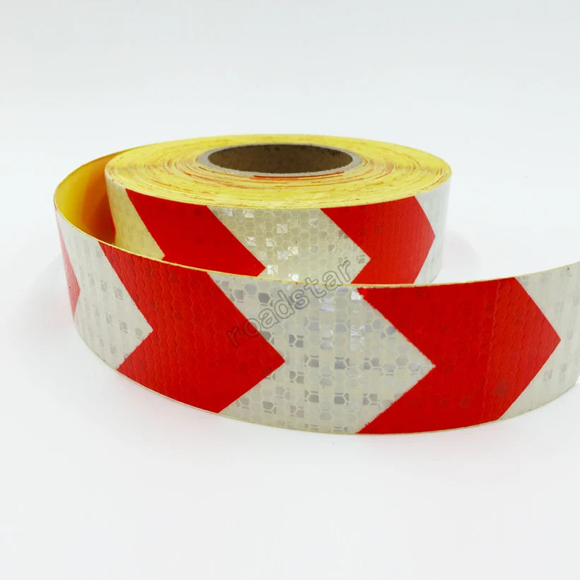 Roadstar 5cmx10m Arrow Safety Warning Conspicuity Reflective Roll Tape Marking Film Sticker for Road Construction Sticker