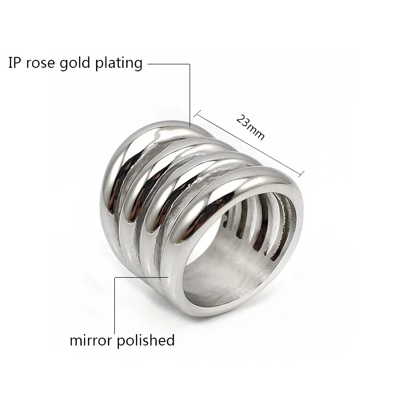 316L Stainless Steel Silver Color Rings Settings for Women Fashion Several Line Ring Women & Present Jewelry Finger Ring