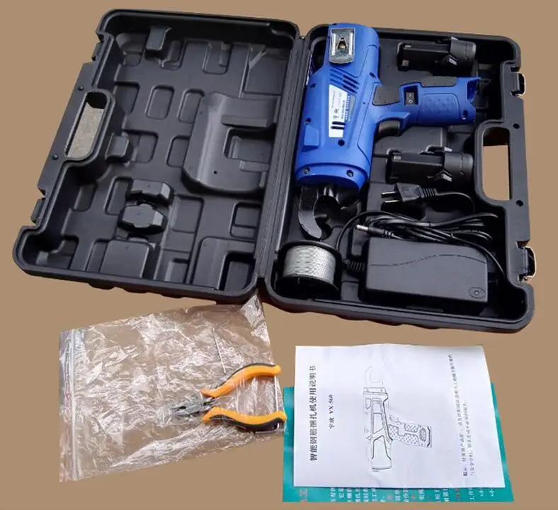 Automatic Rebar Tying Machine 12V Cordless Rechargeable Lithium Battery Rebar Tier Binding Machine Handheld Building Tools