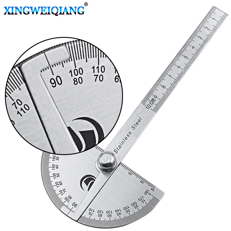 Digital Ruler Stainless Steel Round Head 180 degree Protractor Angle Finder Rotary Measuring Ruler Machinist Tool