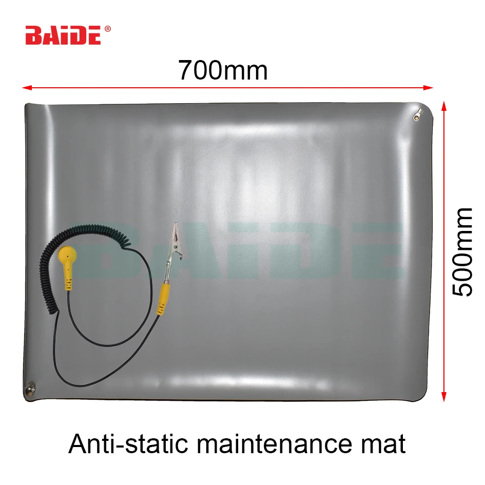 70*50 DIY Heat Insulation Silicone Pad Anti Static Mat PC Maintenance Desk Mat Soldering Repair Station + Ground Cord ESD Band