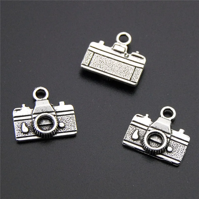 30PCS  Silver Color Camera Charm Pendant  Silver Color Fit Bracelets Necklace DIY Metal Jewelry Making A2269