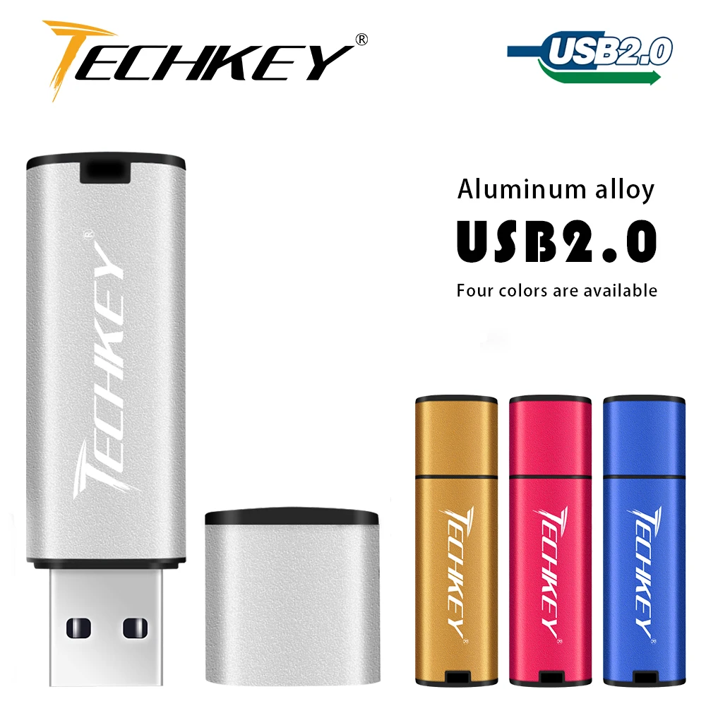 Techkey usb 플래시 드라이브 32gb 펜 드라이브 64gb 16gb 8gb 4gb, 다채로운 플래시 디스크 cle usb 저장 장치 고속 메모리 스틱