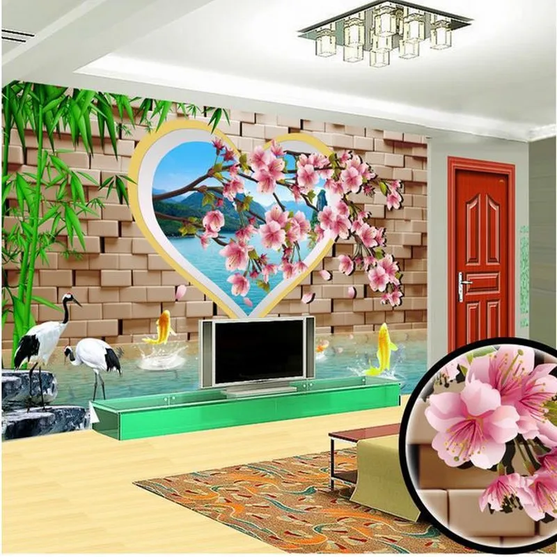 

beibehang Customize size High Quickly HD mural 3d wallpaper brick Peach europe papel de parede carta da parati 3d wall paper