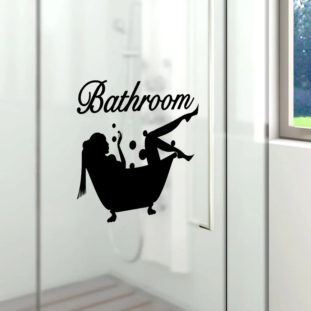 Bathroom Wall Sticker Letter Removable Art Vinyl Mural Home Room Toilet Door Vinyl Decal Transfer Vintage Decoration Quote Art