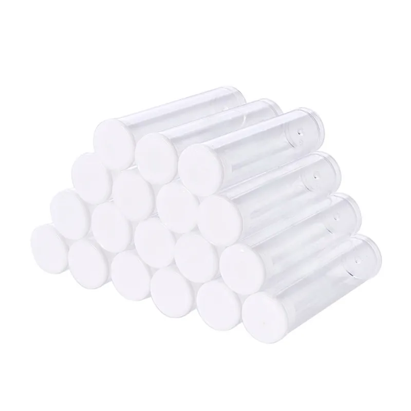 50~100pcs Plastic Clear Tube Bead Containers Bottle Jar Storage Jewelry display 55x15mm F60