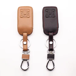 Leather car key cover car wallet for Toyota Noah Mark X RAV4 Estimate Corolla Yaris 4 button Key cases smart protect shell