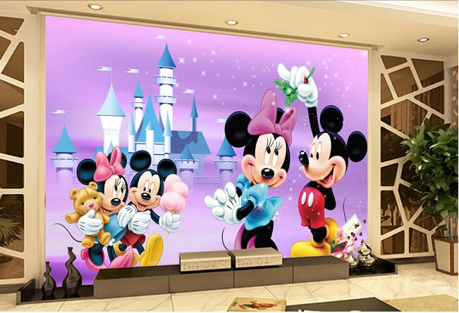 Custom papel DE parede infantil cartoon mice and castle murals for children room TV sitting room wall vinyl papel DE parede 3 d