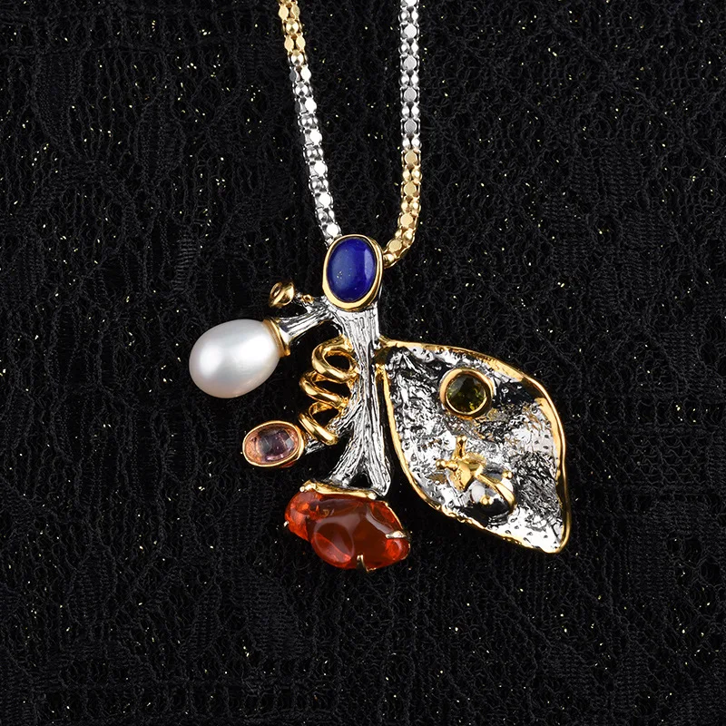 

High-end Jewellery Manufacturers Wholesale Pendant And Brooch Dual-use Creative New Opal Fire Women S925 Sterling Silver Jewelry