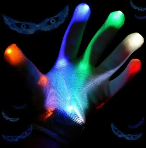 Club Party Dance Halloween Flashing LED Gloves Finger Light Up Glow gloves Fancy Dress Light Show Christmas festive supplies